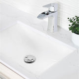 STYLISH 20 3/4 inch Rectangular Undermount Bathroom Sink with Overflow Polished Chrome