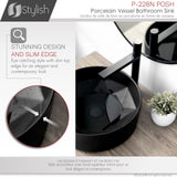 STYLISH 16 inch Round Ceramic Vessel Bathroom Sink