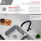 STYLISH 32 Low Divider Double Undermount and Drop-in Kitchen Sink