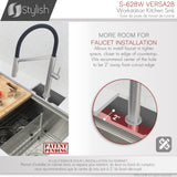 STYLISH 28 inch Workstation 60/40 Double Bowl Undermount Kitchen Sink with Built in Accessories