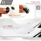 STYLISH 19 inch Oval Undermount Bathroom Sink with Overflow