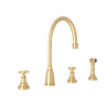 Georgian Era Two Handle Kitchen Faucet With Side Spray