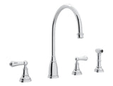 Georgian Era Two Handle Kitchen Faucet With Side Spray