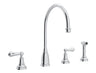 Georgian Era Two Handle Kitchen Faucet With Side Spray