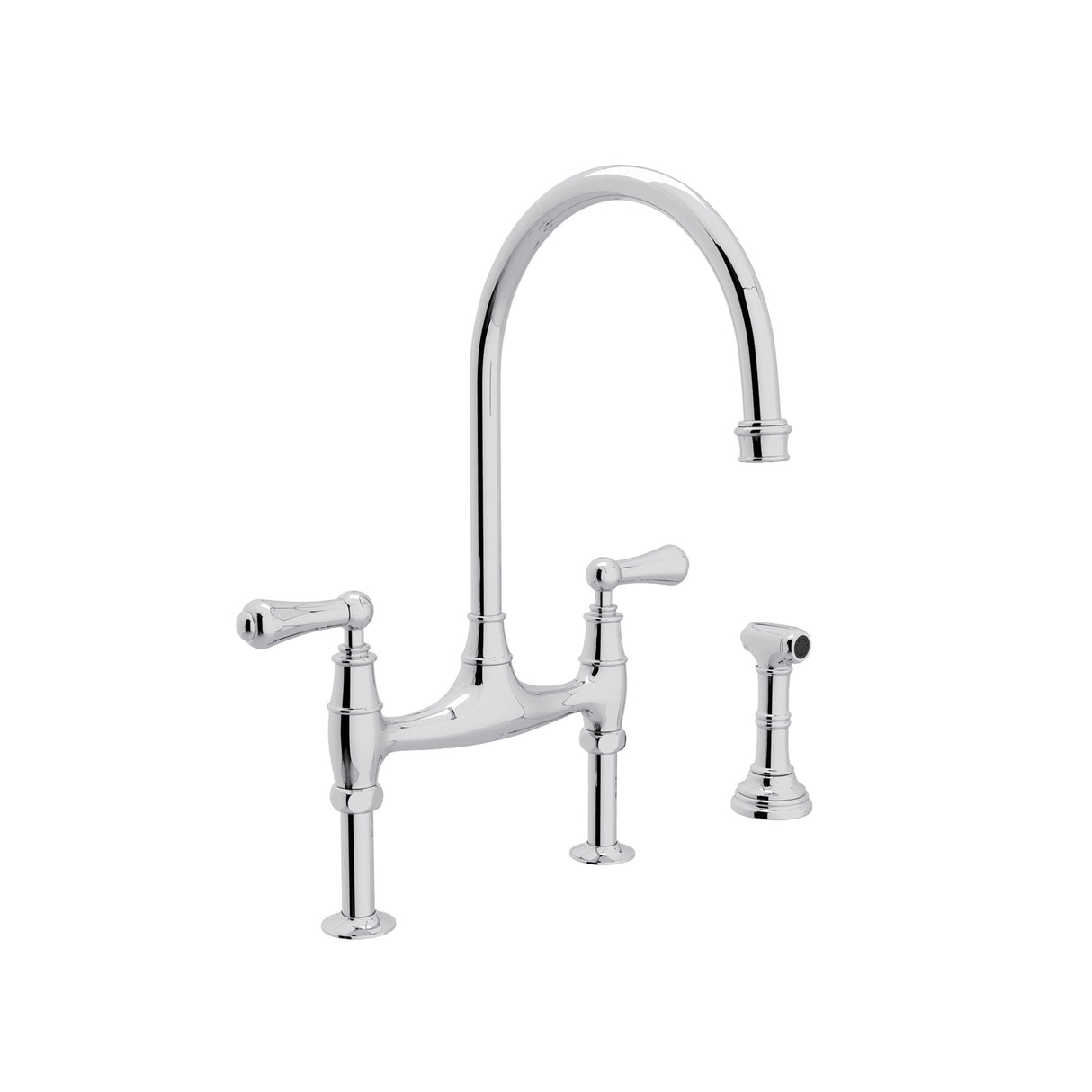 Georgian Era Bridge Kitchen Faucet With Side Spray