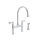 Georgian Era Bridge Kitchen Faucet With Side Spray
