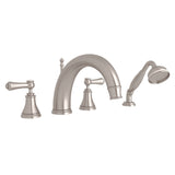 Georgian Era 4-Hole Deck Mount Tub Filler With C-Spout