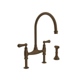 Georgian Era Bridge Kitchen Faucet With Side Spray