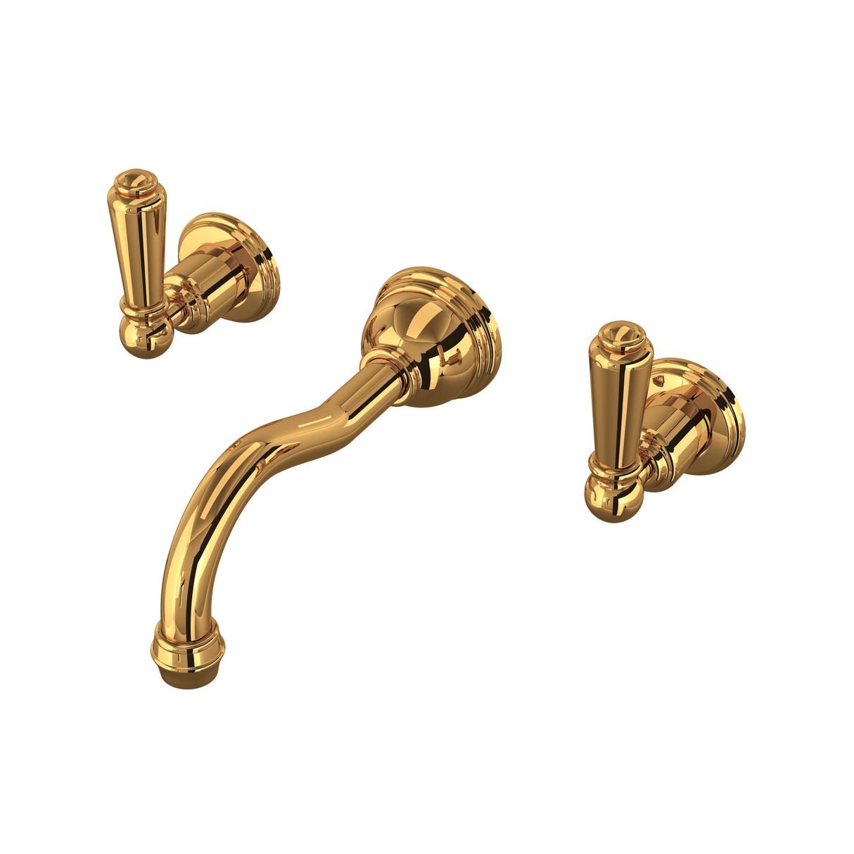 Edwardian Wall Mount Lavatory Faucet With Column Spout
