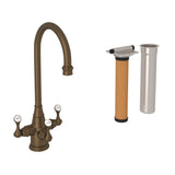 Georgian Era Three Handle Bar/Food Prep Filter Kitchen Faucet Kit