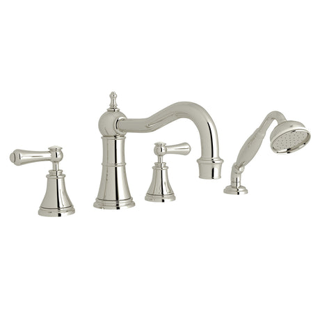 Georgian Era 4-Hole Deck Mount Tub Filler With Column Spout