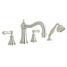 Georgian Era 4-Hole Deck Mount Tub Filler With Column Spout