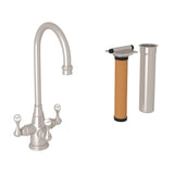Georgian Era Three Handle Bar/Food Prep Filter Kitchen Faucet Kit