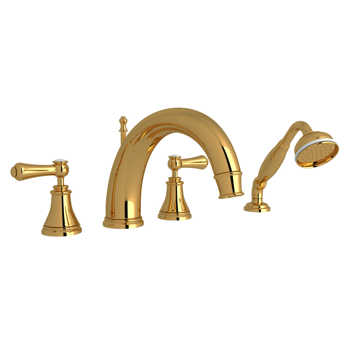 Georgian Era 4-Hole Deck-mount Tub Filler With C-Spout