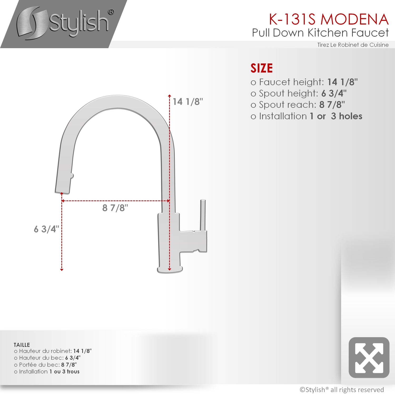 Single Handle Pull Down Kitchen Faucet