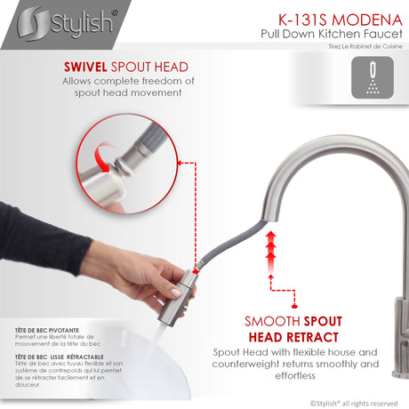 Single Handle Pull Down Kitchen Faucet