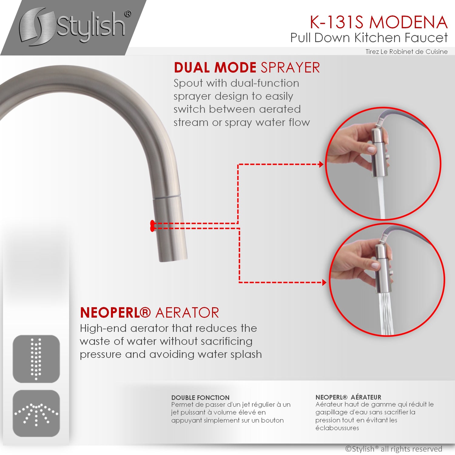Single Handle Pull Down Kitchen Faucet