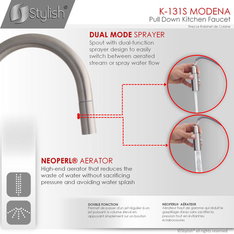 Single Handle Pull Down Kitchen Faucet