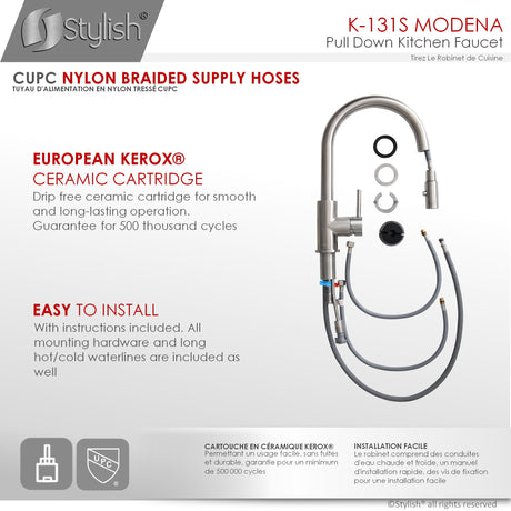 Single Handle Pull Down Kitchen Faucet