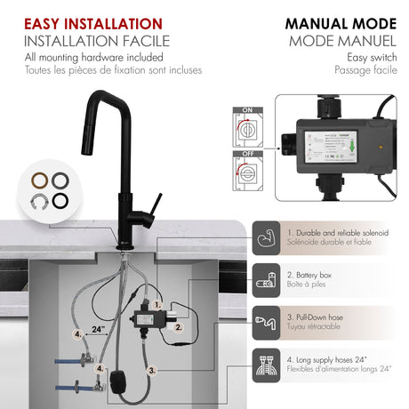 Single Handle Pull Down Touchless Kitchen Faucet