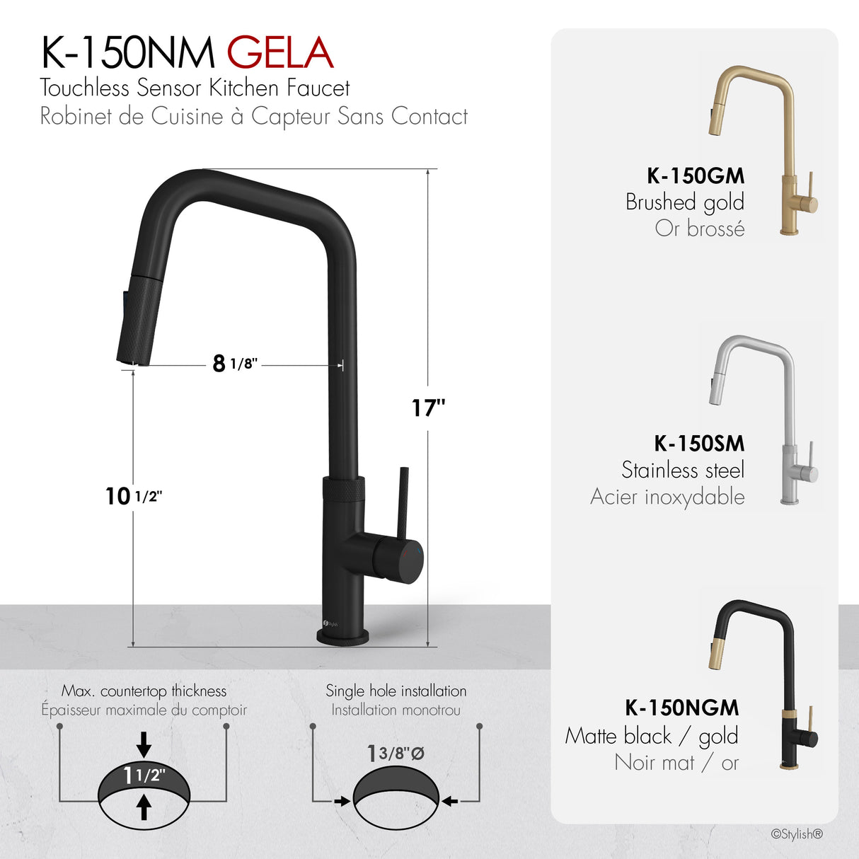 Single Handle Pull Down Touchless Kitchen Faucet