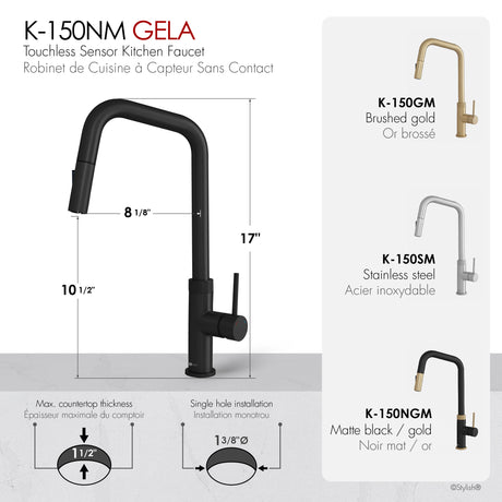 Single Handle Pull Down Touchless Kitchen Faucet