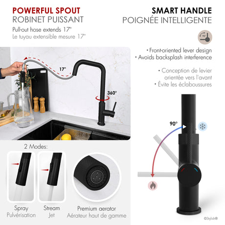 Single Handle Pull Down Touchless Kitchen Faucet