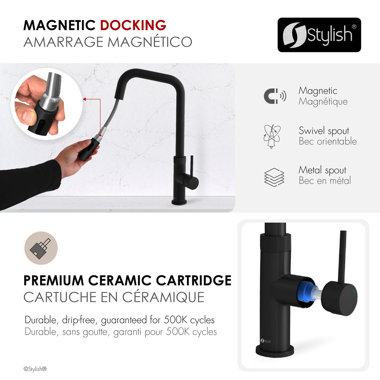 Single Handle Pull Down Touchless Kitchen Faucet
