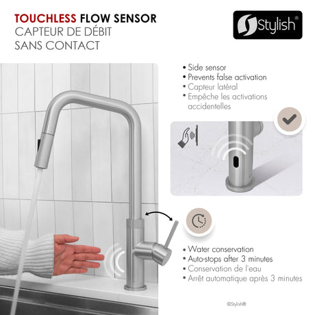Single Handle Pull Down Touchless Kitchen Faucet