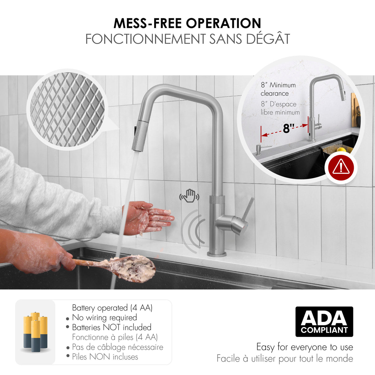 Single Handle Pull Down Touchless Kitchen Faucet