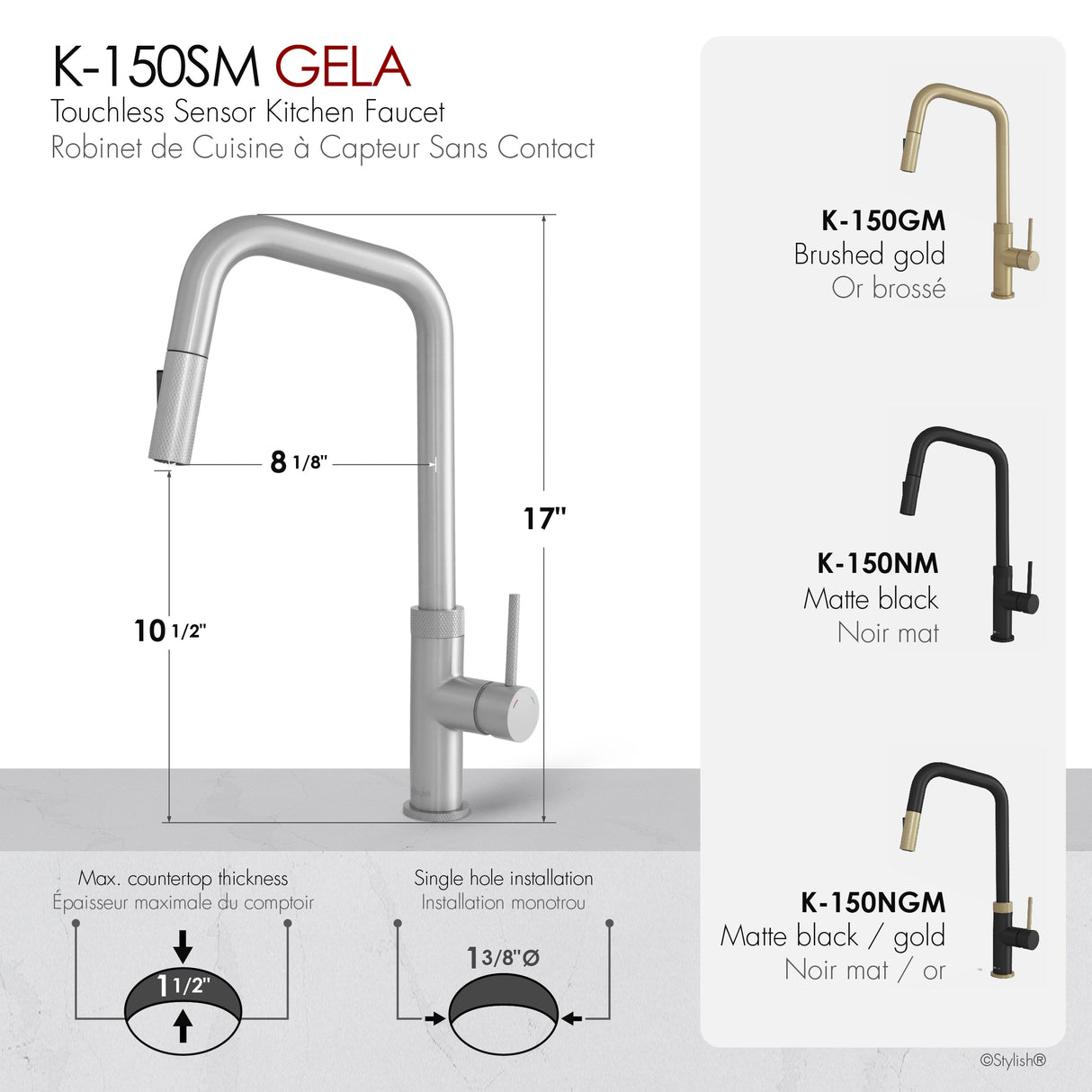 Single Handle Pull Down Touchless Kitchen Faucet