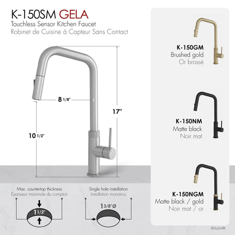 Single Handle Pull Down Touchless Kitchen Faucet