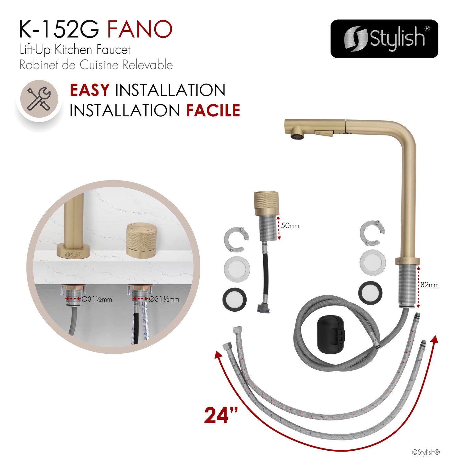 Single Handle Lift Up Kitchen Faucet