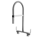 SKYRIDGE 2-Handle Bridge Kitchen Faucet Pull-Down Dual Spray