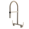 SKYRIDGE 2-Handle Bridge Kitchen Faucet Pull-Down Dual Spray