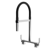 SKYRIDGE PVC Hose 2-Handle Bridge Kitchen Faucet Pull-Down Dual Spray