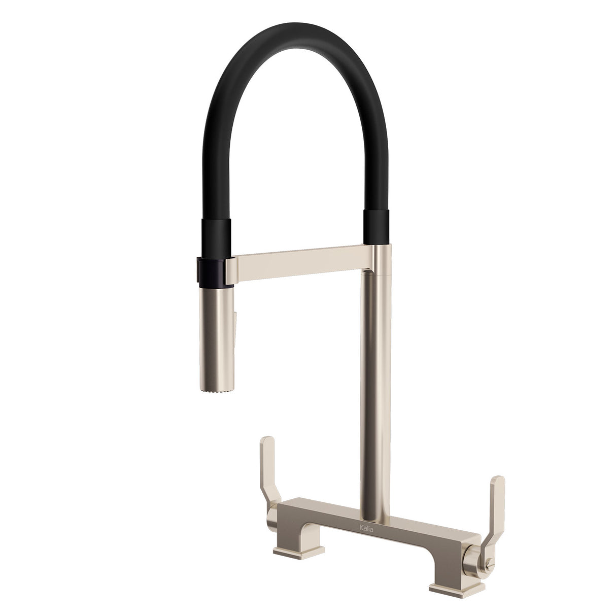 SKYRIDGE PVC Hose 2-Handle Bridge Kitchen Faucet Pull-Down Dual Spray