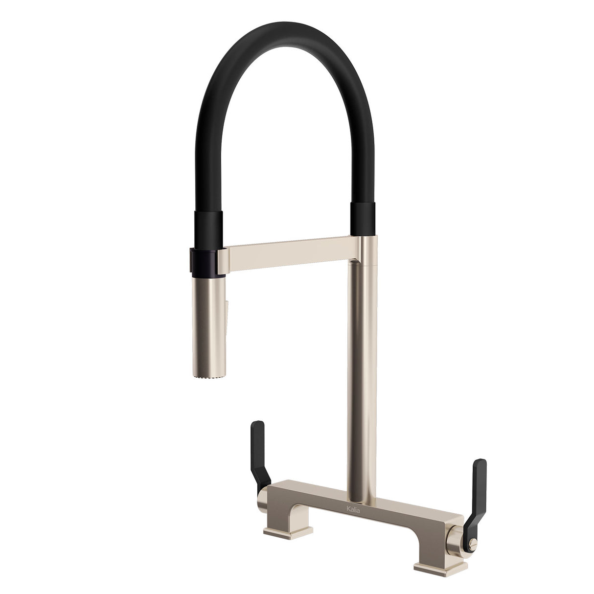 SKYRIDGE PVC Hose 2-Handle Bridge Kitchen Faucet Pull-Down Dual Spray