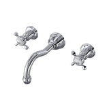 Edwardian Wall Mount Lavatory Faucet With Column Spout