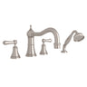 Georgian Era 4-Hole Deck Mount Tub Filler With Column Spout