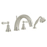 Georgian Era 4-Hole Deck Mount Tub Filler With C-Spout