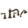 Georgian Era 4-Hole Deck Mount Tub Filler With Column Spout
