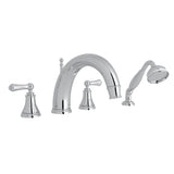 Georgian Era 4-Hole Deck-mount Tub Filler With C-Spout