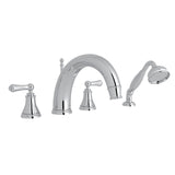 Georgian Era 4-Hole Deck Mount Tub Filler With C-Spout