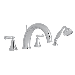 Georgian Era 4-Hole Deck Mount Tub Filler With C-Spout