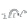 Georgian Era 4-Hole Deck Mount Tub Filler With C-Spout