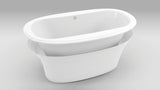 Optik 6636 F Acrylic Freestanding Center Drain Bathtub in White with White Skirt