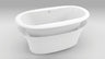 Delsia 6636 AcrylX Freestanding Center Drain Bathtub in White with White Skirt