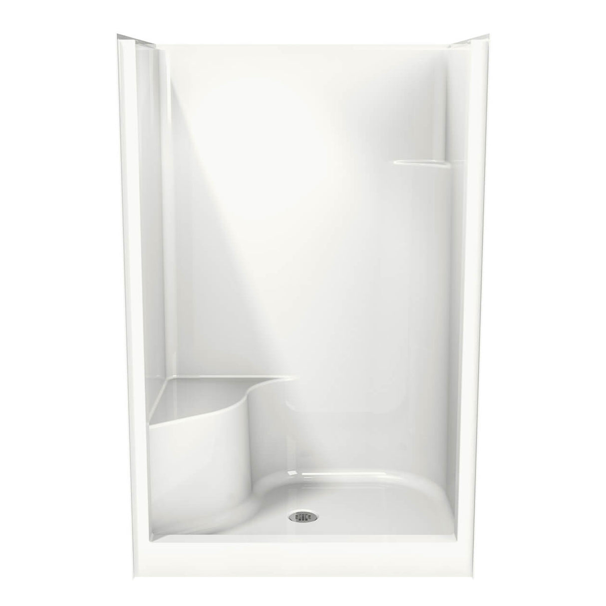 Carlton I 48 x 35 AcrylX Alcove Center Drain One-Piece Shower in White