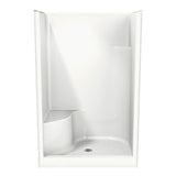 Carlton I 48 x 35 AcrylX Alcove Center Drain One-Piece Shower in White